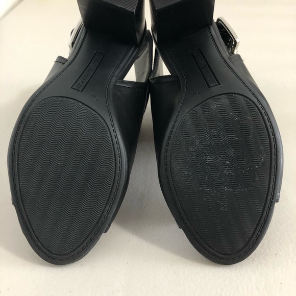 Tommy Hilfiger Slingback Peep Toe Bootie Chunky 3.5” Heel BLACK Size 7 - Picture 14 of 15